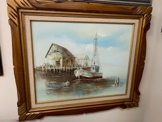 Vintage Framed Signed Original Oil On Canvas 26&quot; x 22&#39;&#39;
