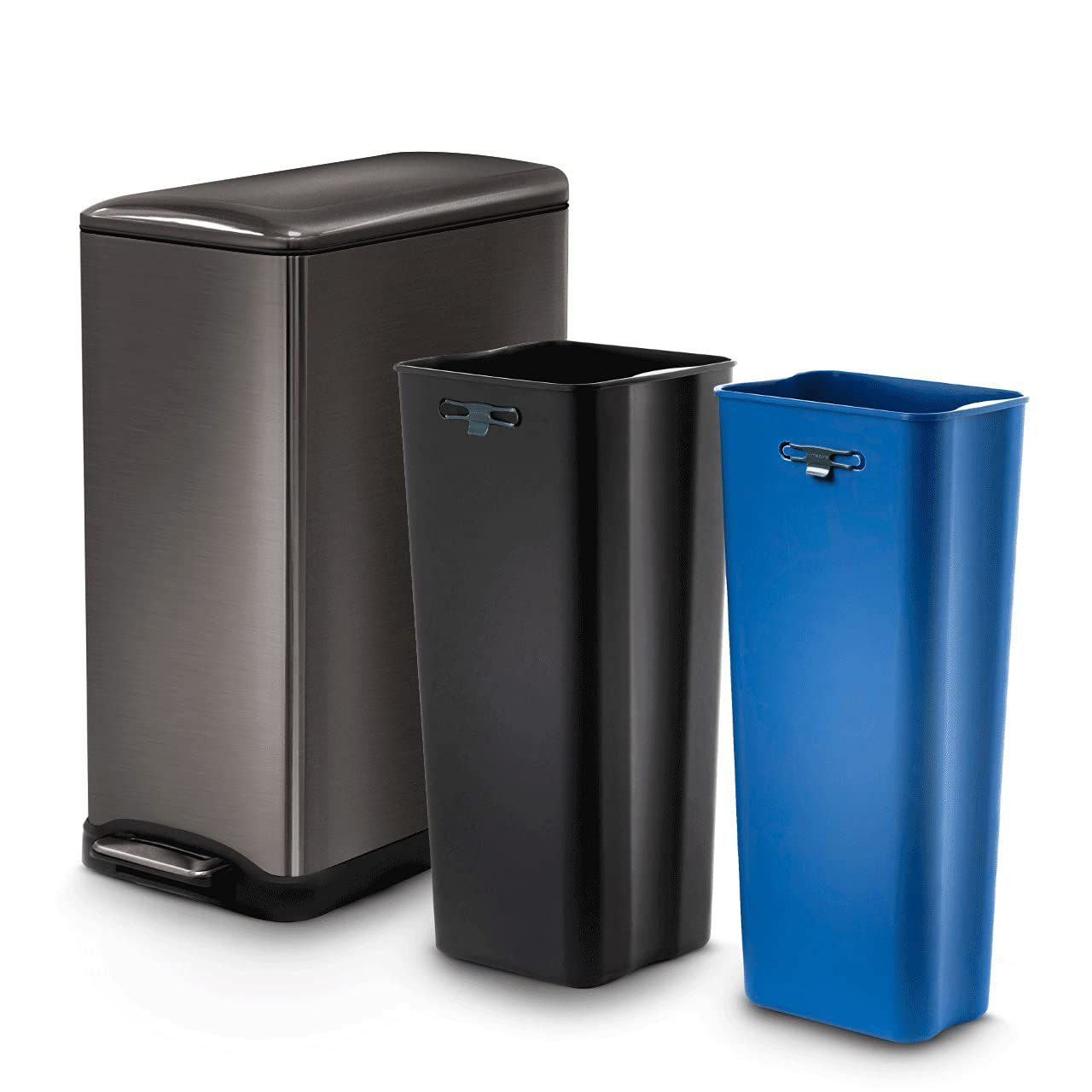 Home Zone Living 13 Gallon Slim Dual Compartment Kitchen Trash Can