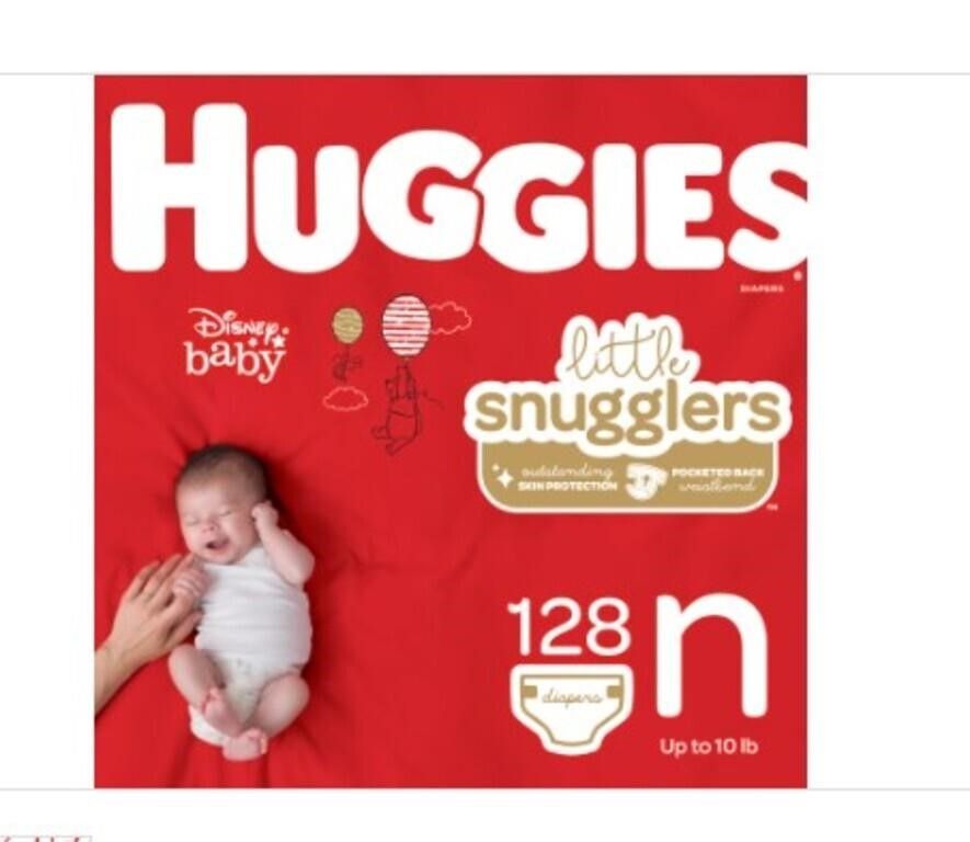 Huggies Little Snugglers Diapers, Size Newborn, 128ct