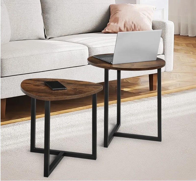 MoNiBloom 2 Piece Modern Nesting Coffee Table Set