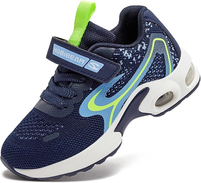 Hobibear Boys Running Sneakers, Color: Blue/Green, Size: 205(2)