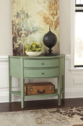 Signature Design by Ashley Cottage Accents Green Console Table