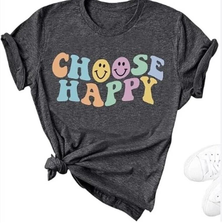 Mahrokh Womens Choose Happy T Shirt - Large