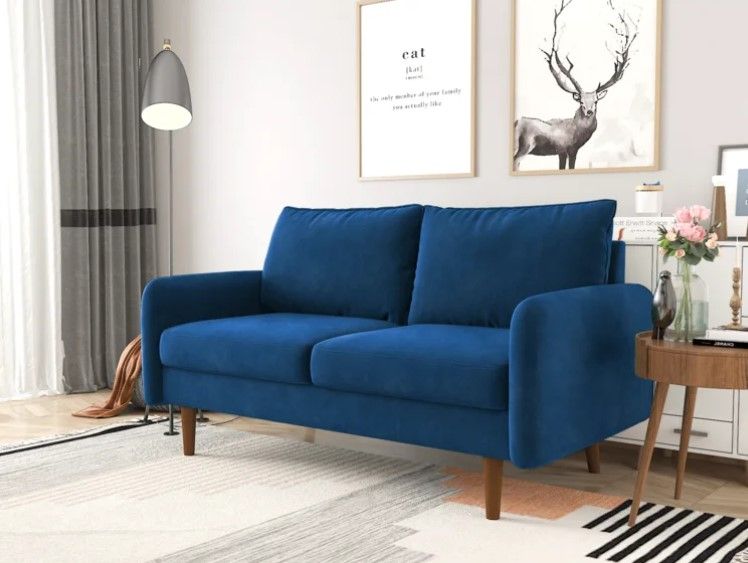 Beeks Blue Velvet Loveseat