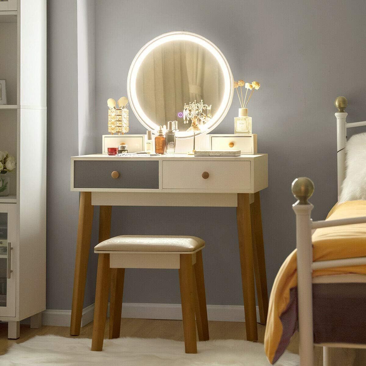 DORTALA Vanity Set with Lighted Mirror