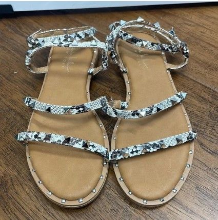 Women&#39;s Clear Studded Rhinestone Slide Sandals