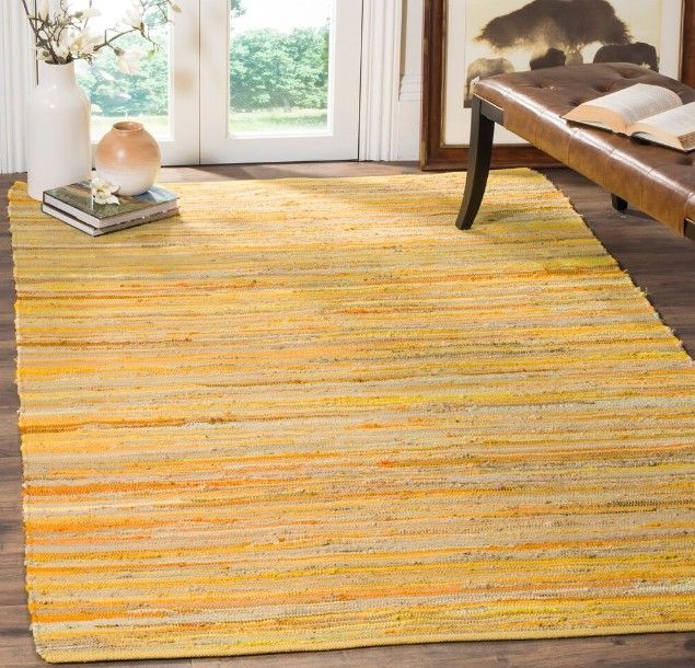 Safavieh Rag Rug Emmet Yellow / Multi 8 ft. X 10 ft. Area Rug