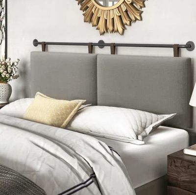 Upholstered Queen 100% Linen Panel Headboard