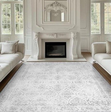 BEIMO Distressed Cream / Grey 8x10&#39; Area Rug