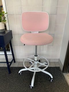 *AS IS* Primy Drafting Chair Tall Office Chair, Pink/White