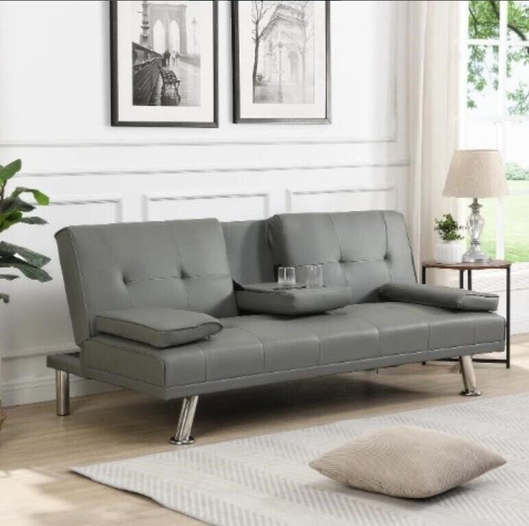 GZMWON Sofa Bed With Armrest Two Holders