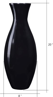 Villacera Handcrafted 20” Tall Black Classic Floor Vase