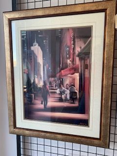 &#39;Sidewalk Cafe&#39; Carol Jessen Framed Print 31&quot; x 38&quot;