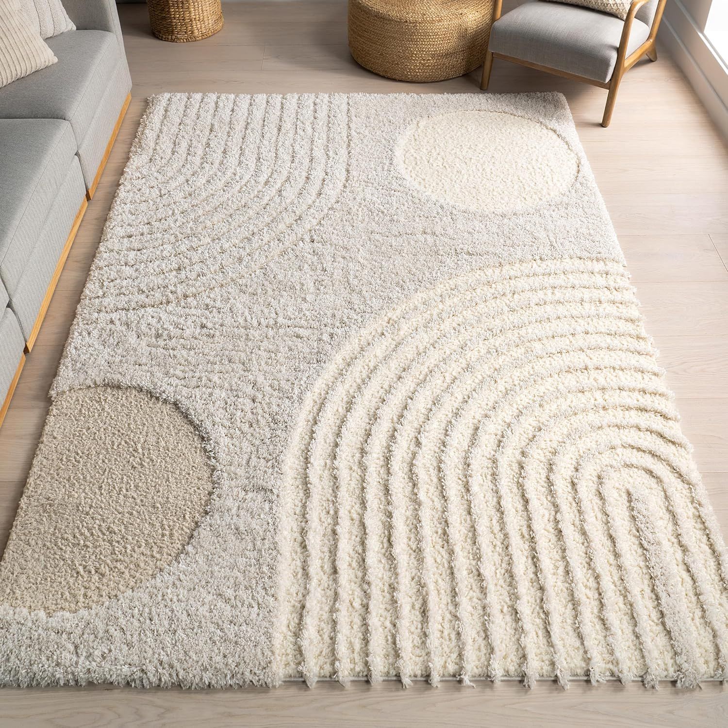 nuLOOM Gloria Abstract Shag Area Rug, 5&#39;3&quot; x 7&#39;3&quot;