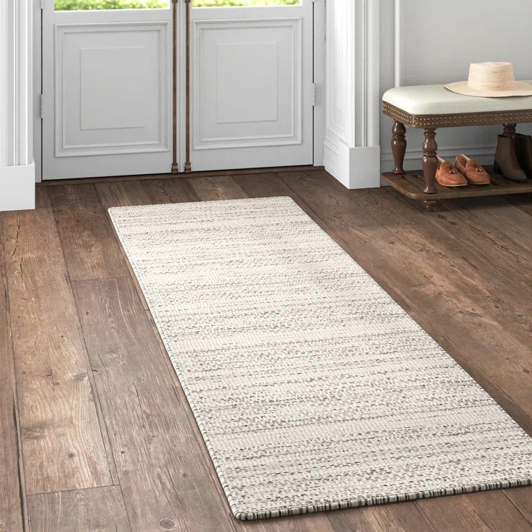 Kelly Clarkson Home Flatweave Wool Cream/Black Area Rug, 2&#39;6&quot; x 10&#39;