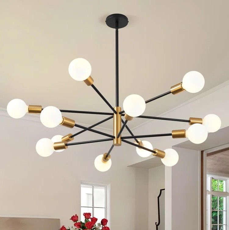 George Oliver Croner 12 Light Dimmable Sputnik Linear Chandelier