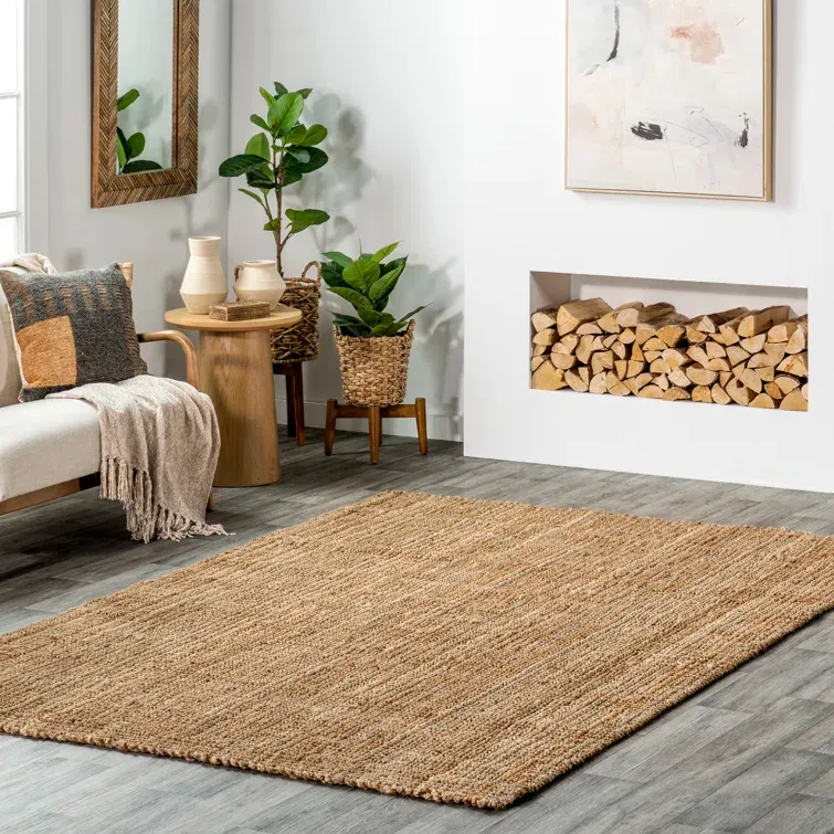 Bay Isle Home Waring Farmhouse Handmade Jute Natural Area Rug, 3&#39; x 5&#39;