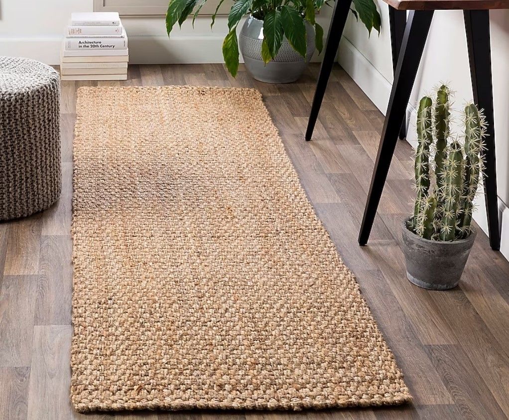 Allen + Roth Jute Woven Jute Khaki Runner Rug, 2.5&#39;x8