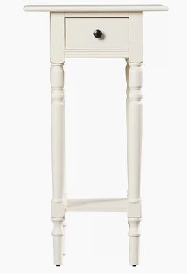 Malmesbury Solid Wood End Table with Storage, Distressed Cream