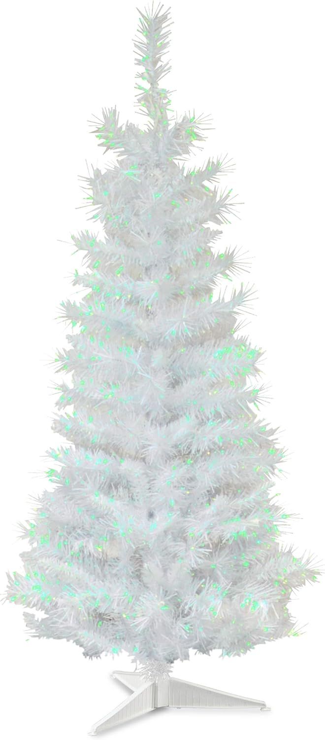 National Tree Company Artificial Christmas Tree, White Tinsel,  3 feet