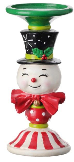 Holiday Memories Candy Snowman Candle Stand