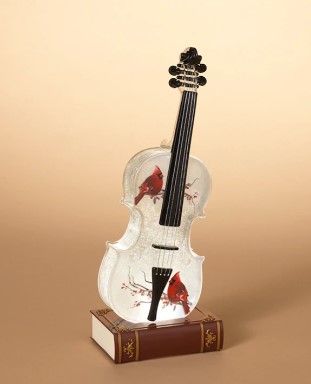 Holiday Memories 14&quot; Lighted Musical Holiday Spinning Water Globe Violin