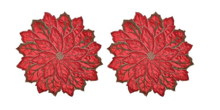 Mera Linens Poinsettia Placemats (Set of 2)