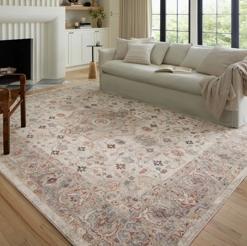 Langley Street Krier II Ivory / Multi Area Rug, 6&#39;7&quot; x 9&#39;6&quot;