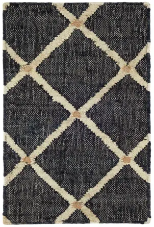 Dash &amp; Albert Kali Geometric Handwoven 3&#39; x 5&#39; Area Rug, Black/Ivory