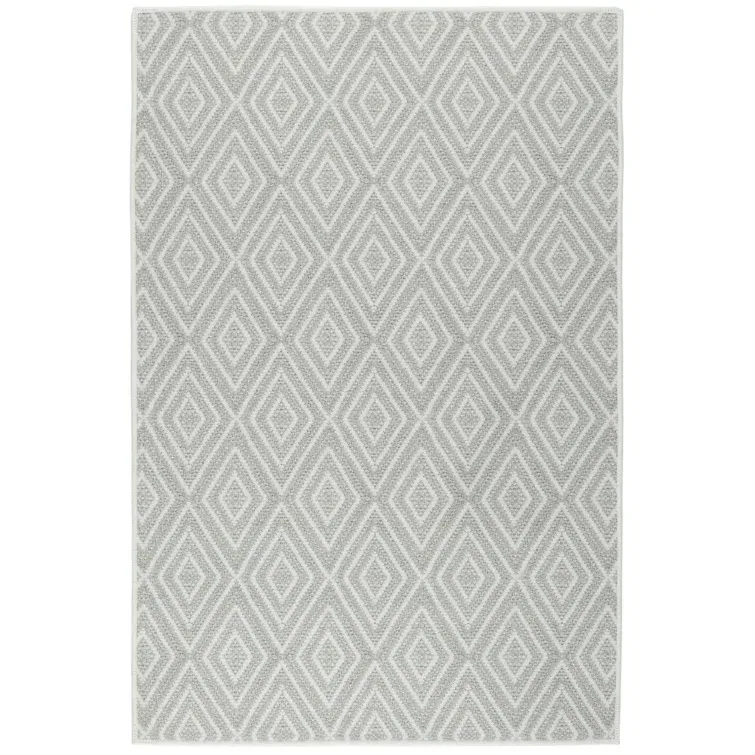 Annie Selke Diamond Platinum/White Machine Washable Rug, 2&#39;5&quot; x 10&#39;
