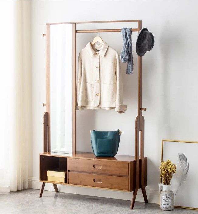 *Imperfect* Freestanding Bamboo Wood Coat Rack