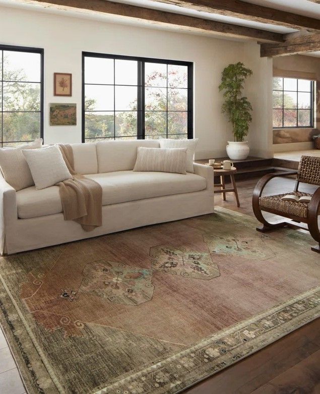 Loloi Sinclair Machine Washable Clay / Tobacco Area Rug, Rectangle 3&#39;6&quot; x 5&#39;6&quot;