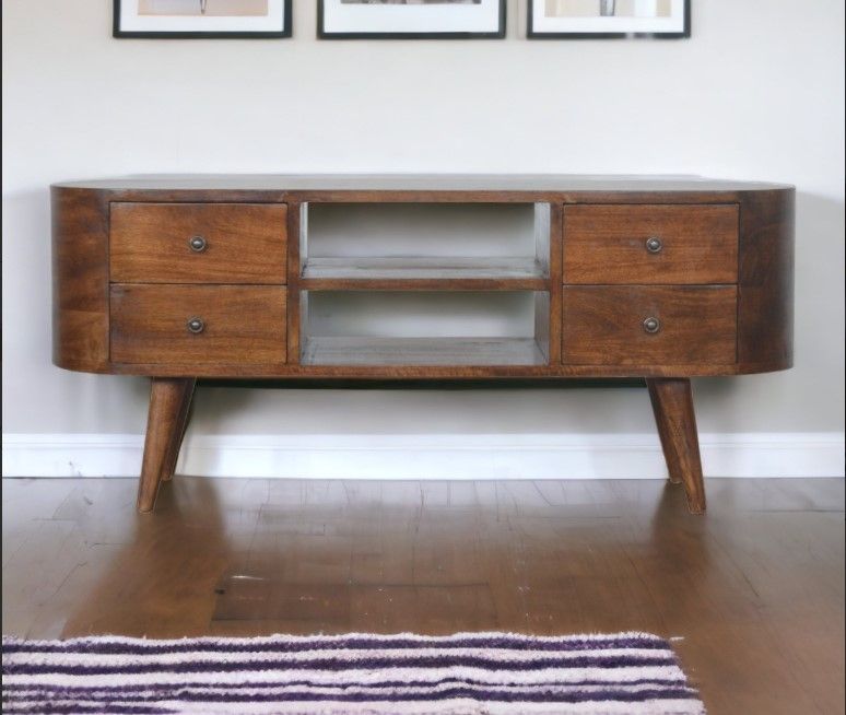 Chestnut Rounded Entertainment Unit
