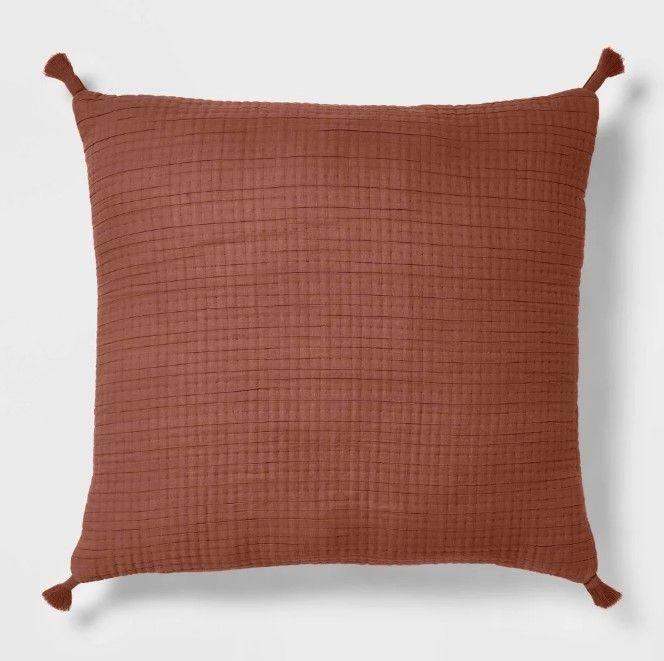 Set of 2 Euro Double Cloth Decorative Throw Pillow Cognac - Threshold™