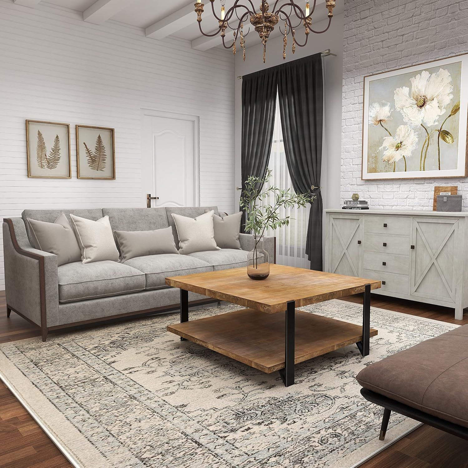 Oversized Wooden Rustic Coffee Table