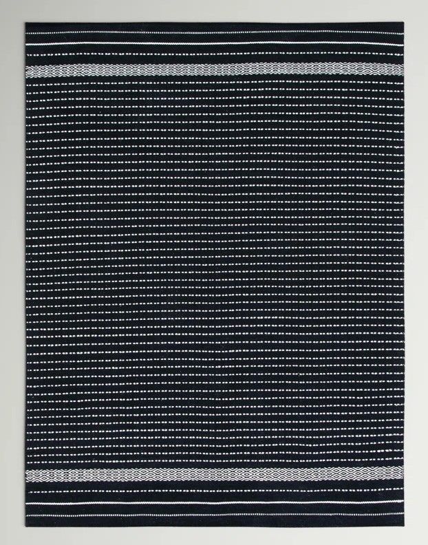 Sand &amp; Stable Josie Striped Hand-Woven Black Area Rug, 3&#39; x 5&#39;