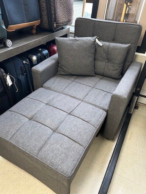 Convertible Chair Bed, Sleeper Chair Bed 3 in 1, Grey