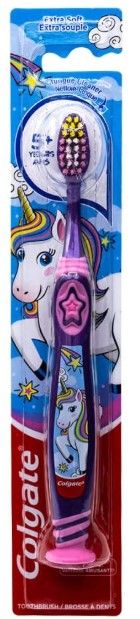 Colgate Purple Unicorn Toothbrush, with Suction Cup , Extra Soft