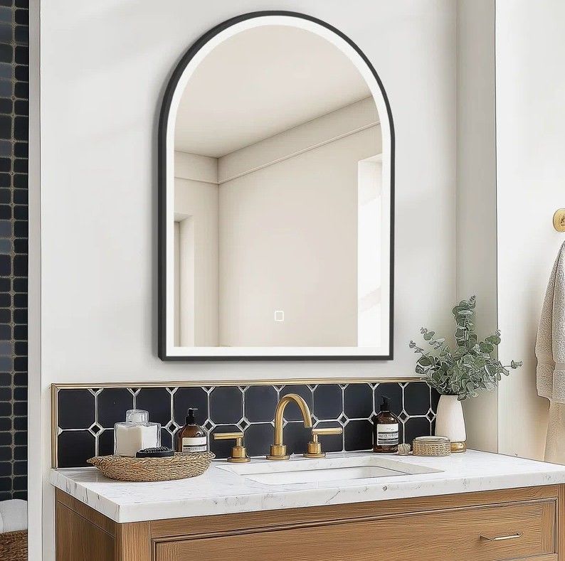 Ebern Designs Metal Arch LED Wall Mirror