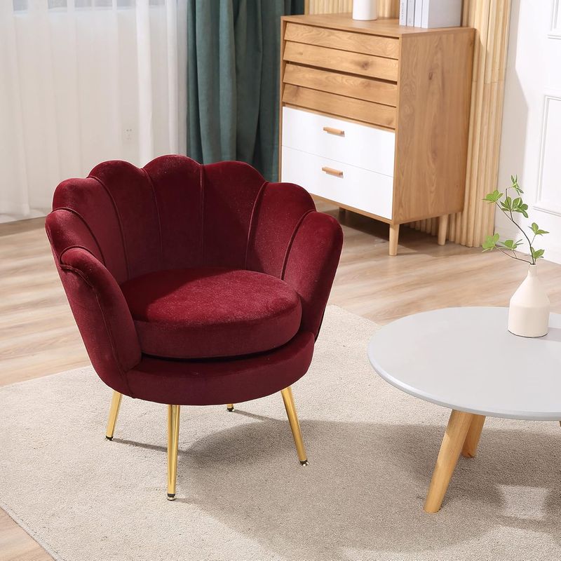 HOMCOM Modern Accent Chair; Red Wine