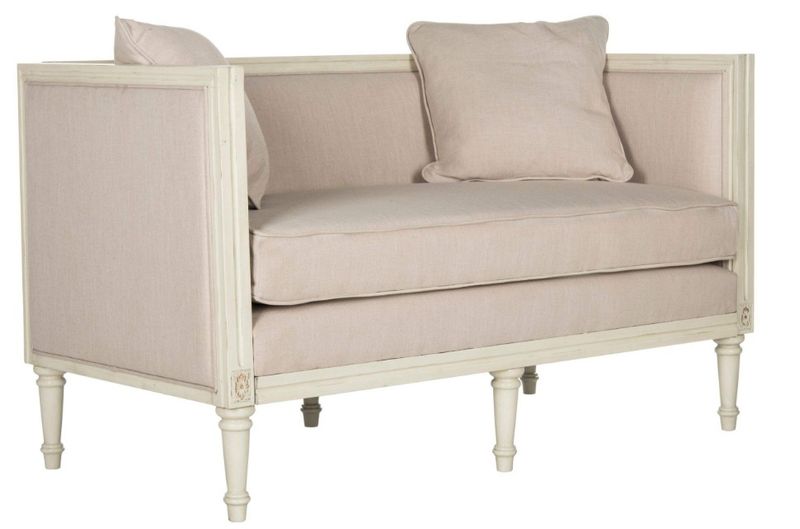 Safavieh Leandra Rustic French Loveseat, Beige/Antique Beige