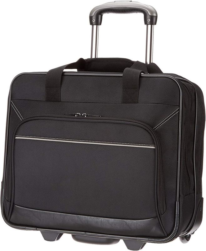 *Imperfect* Amazon Basics Rolling Laptop Case, 15.6 in, Black