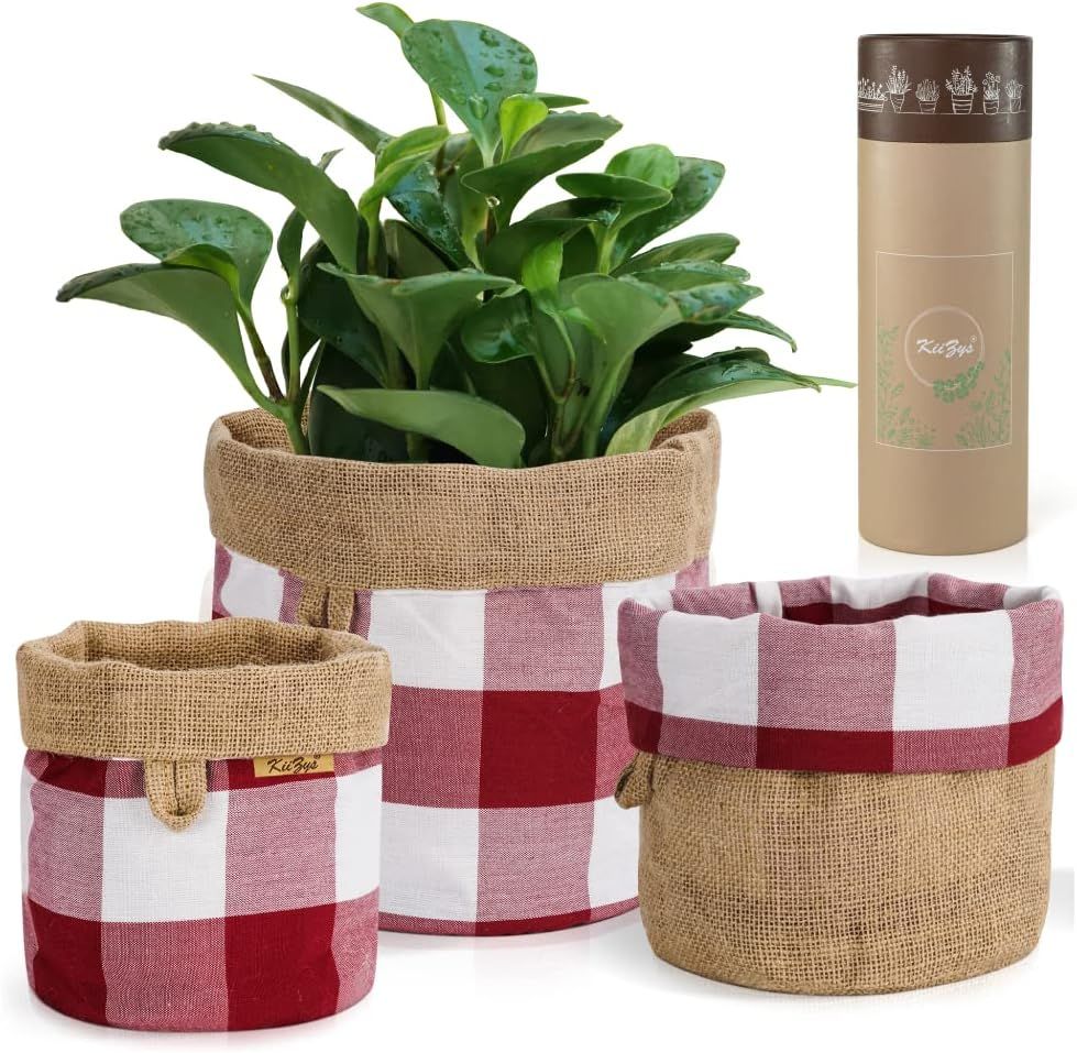 KIIZYS Woven Plant Basket Indoor Garden Set