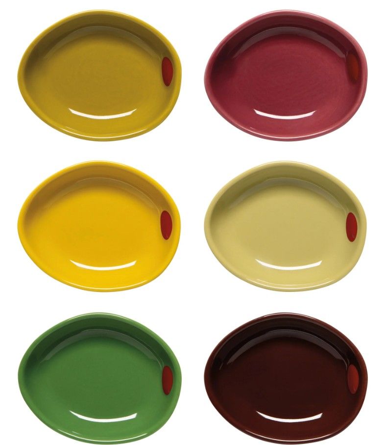 Olives Shaped Pinch Bowls, Set of 6