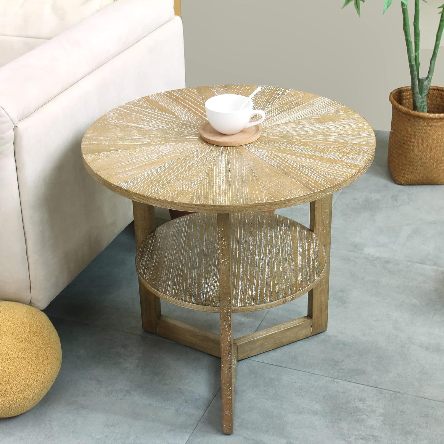 Gexpusm Round End Table
