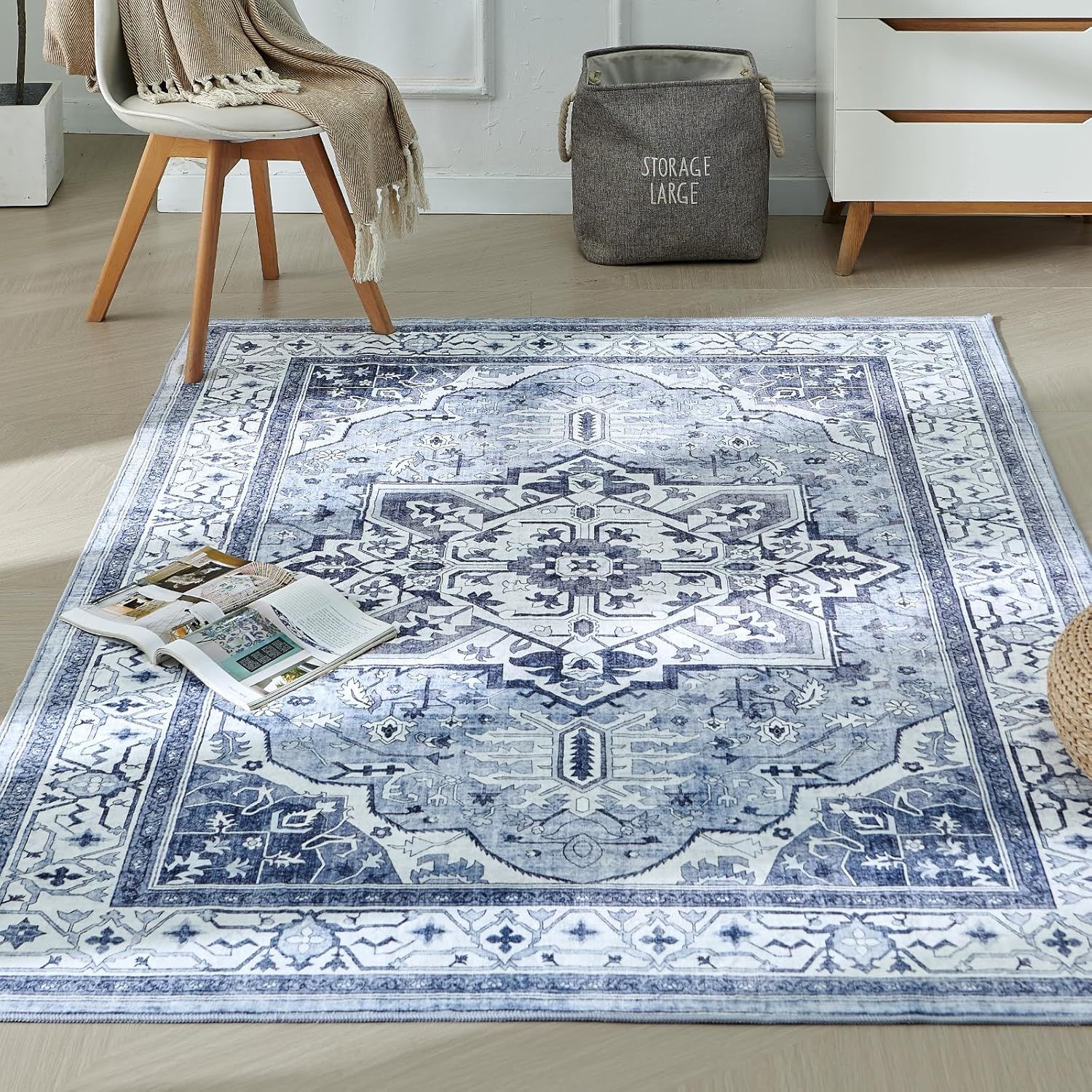 BRICHOEE Vintage Machine Washable 5x7 Area Rug