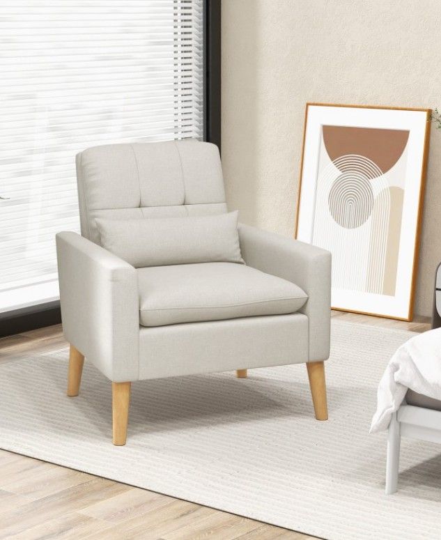 Costway Accent Chair with Lumbar Pillow