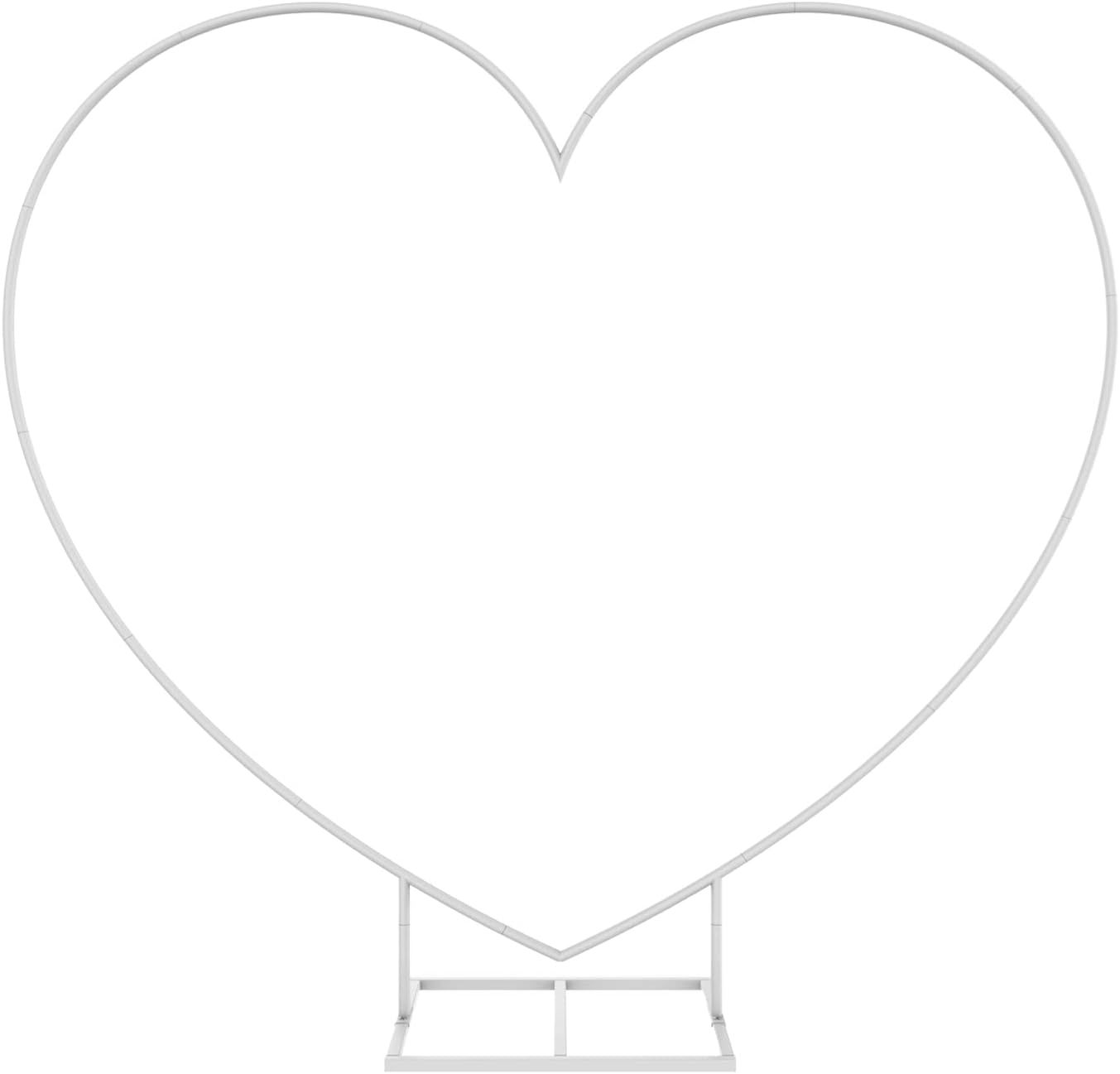 LANGXUN 7.2ft Heart-Shaped Metal Balloon Arch Kit