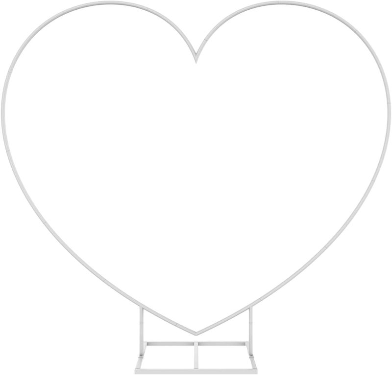 LANGXUN 7.2ft Heart-Shaped Metal Balloon Arch Kit