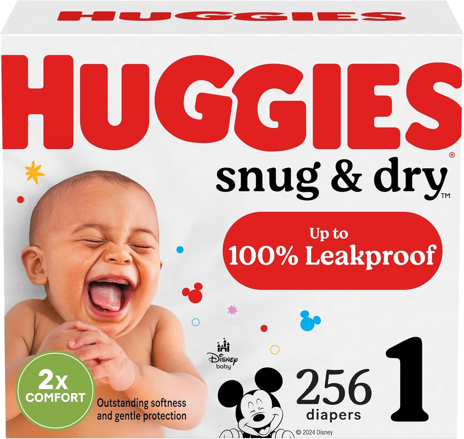 Huggies Snug &amp; Dry Newborn Diapers, Size 1, 256ct